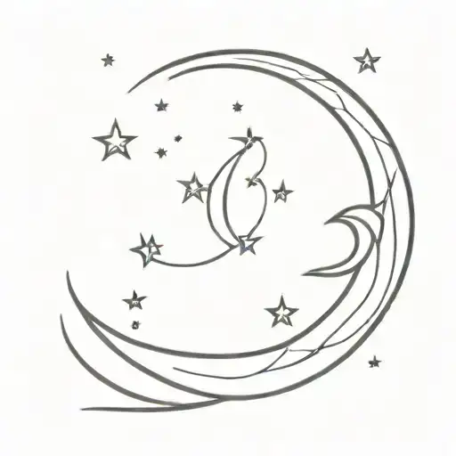 Hippy Crescent Moon