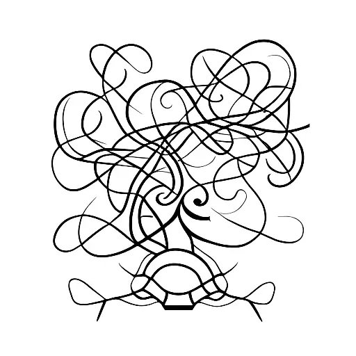 A Guitar And Paintbrush Intertwined With Vines