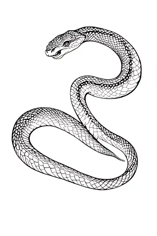 I Want To Design A Delicate Use Of A Bit Of Color And A Snake