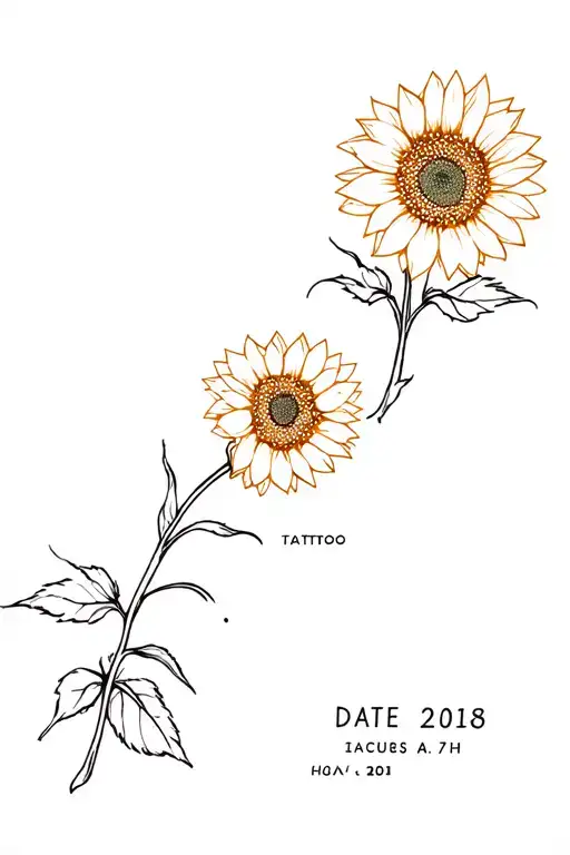 Sunflower Encompassing A Date
