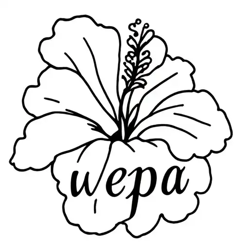 Hibiscus Flower And Word Wepa