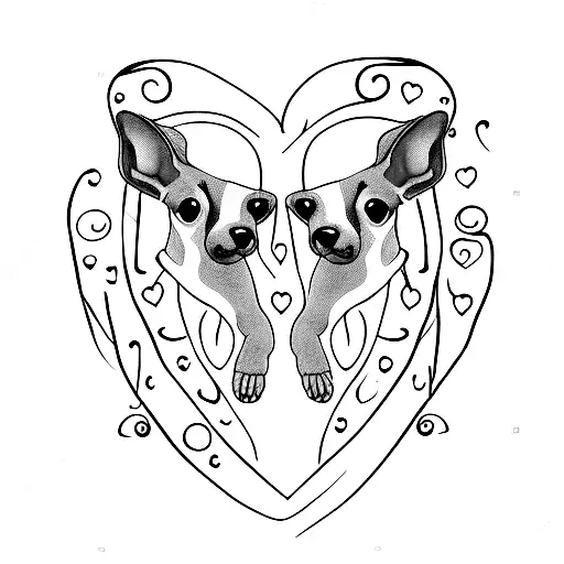 Two Italian Greyhounds Forming A Heart