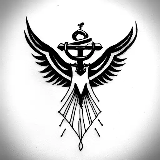 Eagle On The Top Of An Anchor