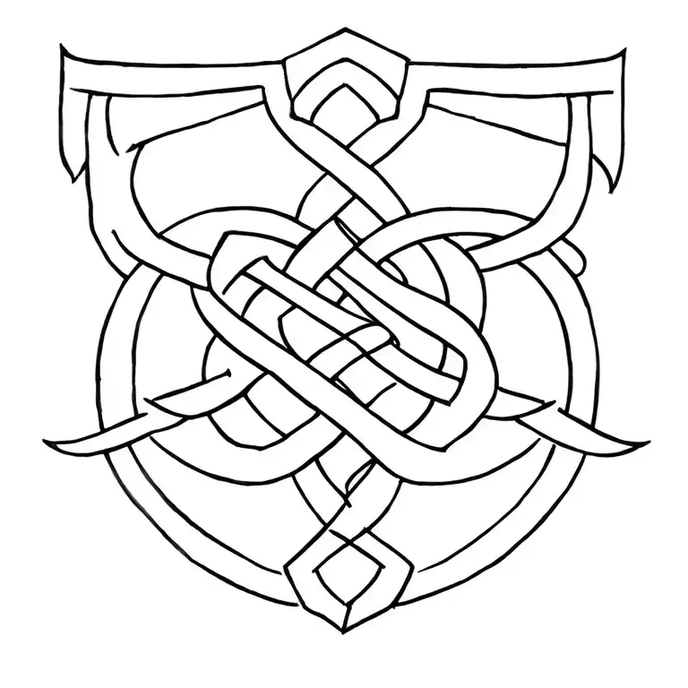 Viking Knot Style Tattoo Shieldmaiden