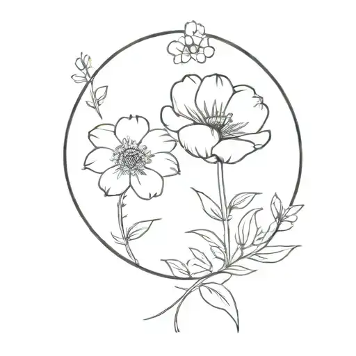 February And October Birth Flower Simple Just Two Flowers