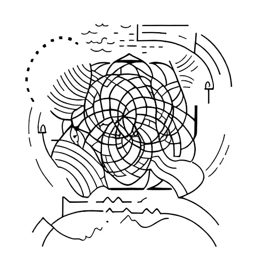 Small Black Minimalist Tattoo Of That Symbolizes Travel And Seeing The World