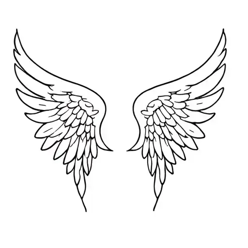 Angel Wing With Roman Numerals Xxix-vii-mmviii Horizontal To The Wings
