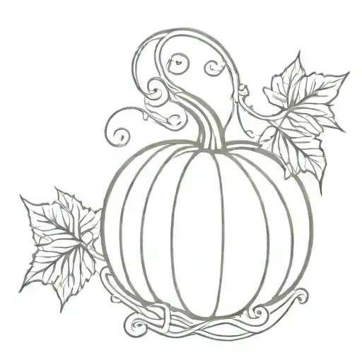 Pumpkin With Trailing Vine