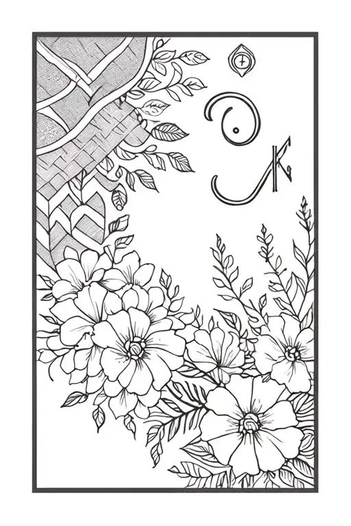 Patchwork Sleeve With Florals And Aquarius Zodiac Sign Incorporated