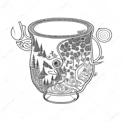An Intricate Tea Cup With Forest Animals Hidden Within