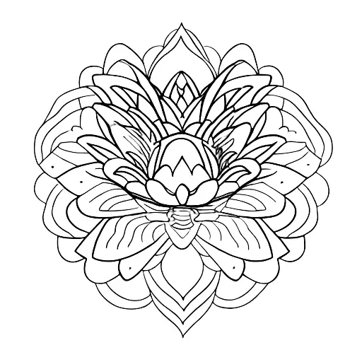 A Minimalistic Representation Of A Weight Plate Evolving Into A Lotus Flower