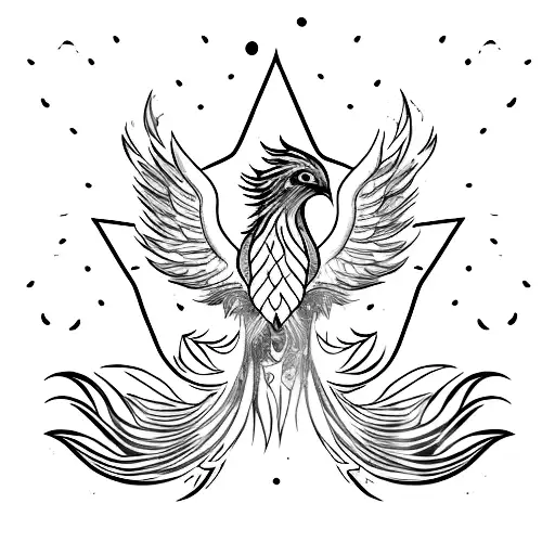 Galaxy-themed Phoenix Rising From Ashes