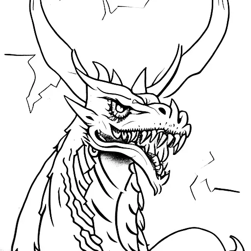 A Dotwork Tattoo Of Geralt From The Witcher Battling A Dragon