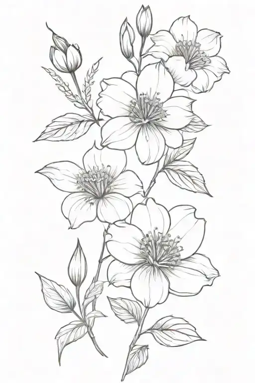 Simple January And October Birth Flower