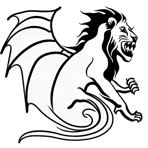 Lion Riding A Dragon