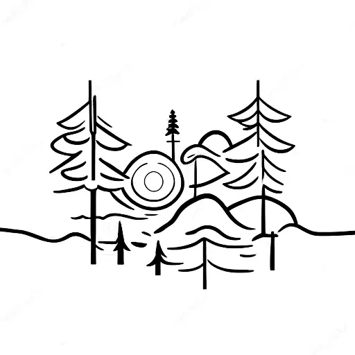 A Peaceful Walk Through A Forest With A Minimalistic Touch