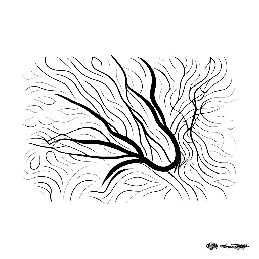 Abstract Representation Of A Protest Using Willow Tree Elements