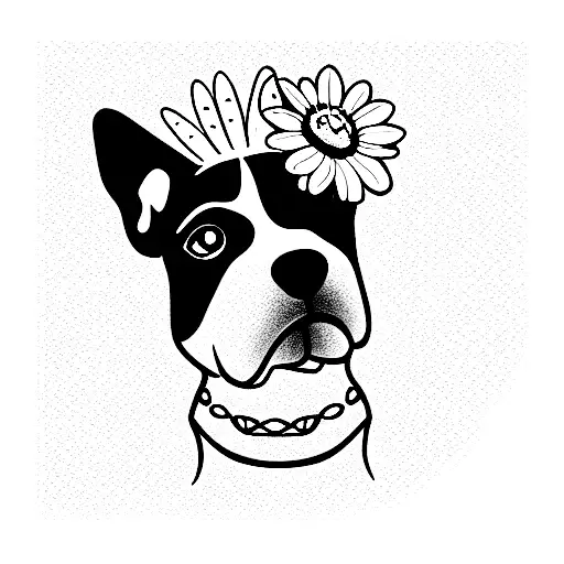 Dog With Daisy Crown