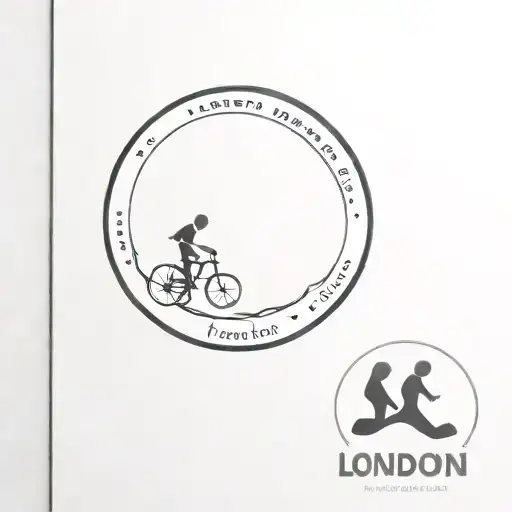 London Marathon Simple Black Line Circle