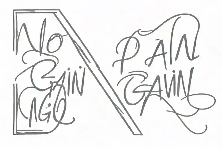 Text 'No Pain No Gain'