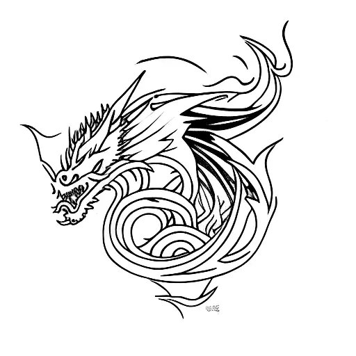 Dragon Breathing Out Flames