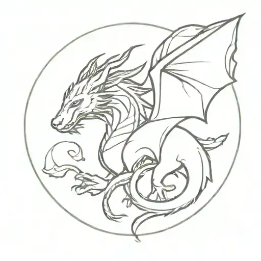 Dragon With Wolf