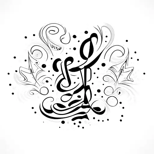 A Minimalist Tattoo Of The Word 'Joy' Written In Elegant Script With Musical Symbols Incorporated