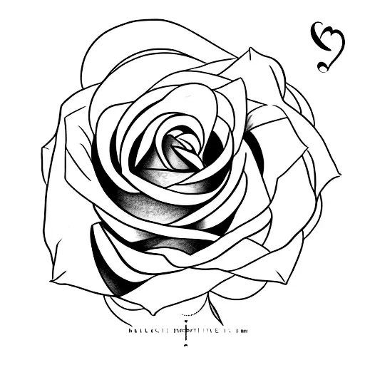 Rose And Stem With Words