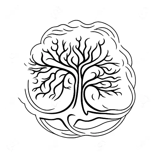 Tree Of Life And Mountains