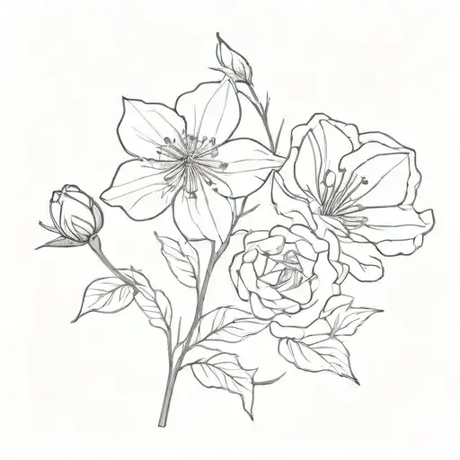 November And December Birth Flowers Mixed Together With Stems