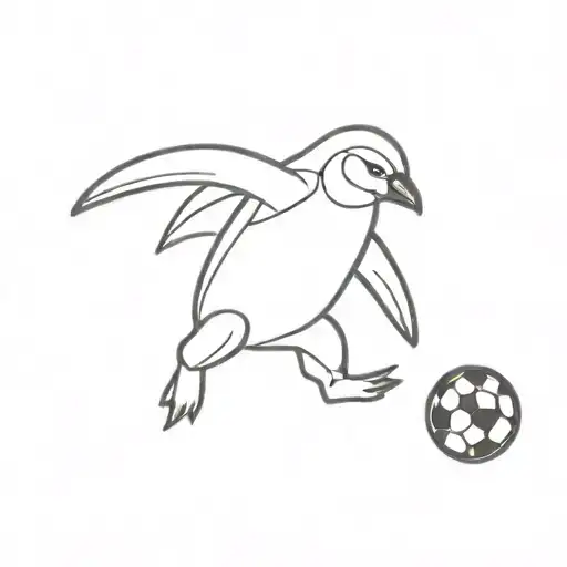 A Penguin Playing Soccer