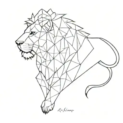 A Geometric Lion Roaring Over The Word 'Resilience'