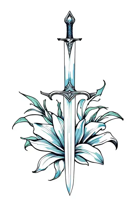 Sword Surrounded By Lily