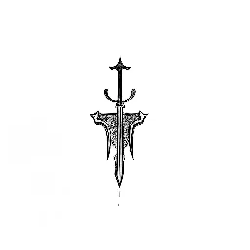 A Sword On A Black Background