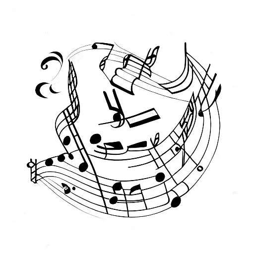 6 Music Notes In A Row