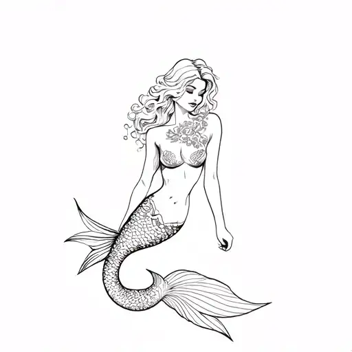Pin Up Mermaid With
