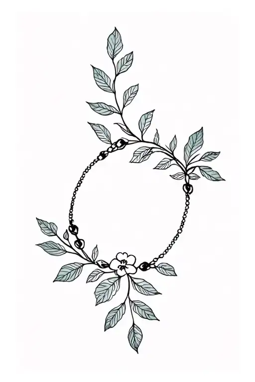 Flower Bracelet And Leaves