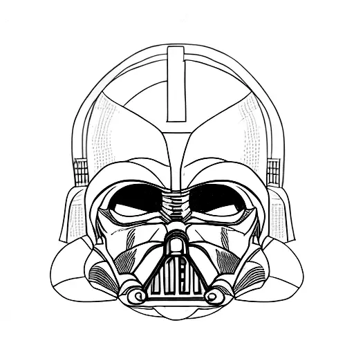 An Abstract Representation Of Darth Vader's Helmet With A Galaxy Background