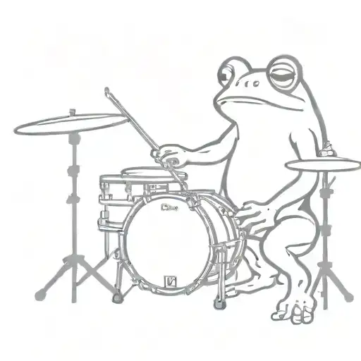 Frog Playing The Drums