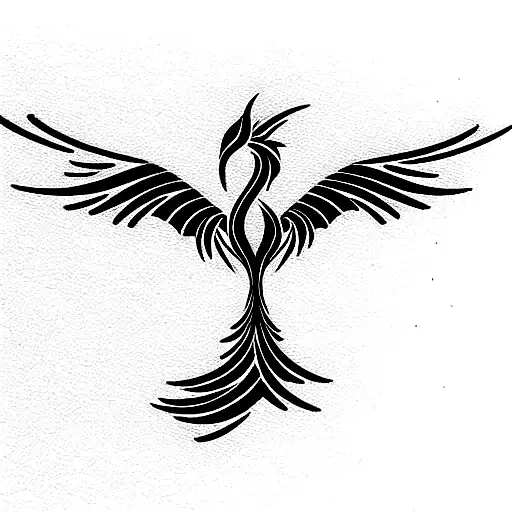 Phoenix Rising From The Letter Ets And Moving Toward The Letters Kfg