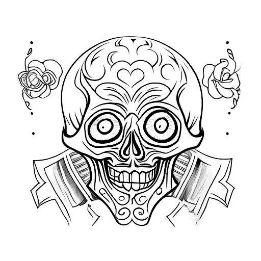 Black Skull On The Forearm