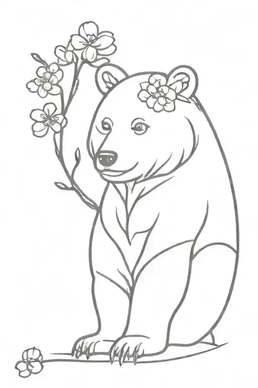 Bear With Cherry Blossom