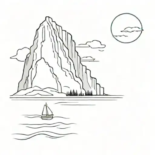 Beach With Large Sea Stack In Background And Rolling Hills In Foreground