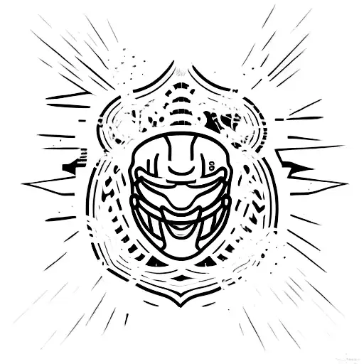 A Minimalist Tattoo Of An American Football Player In Action