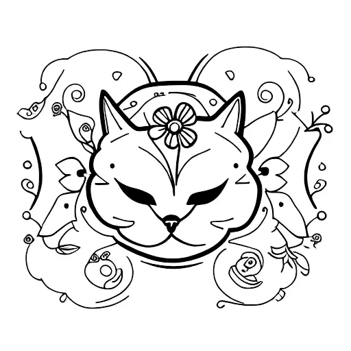 Cat Mask With Flowers