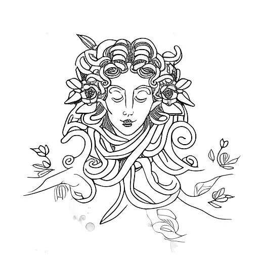Medusa With Flowers