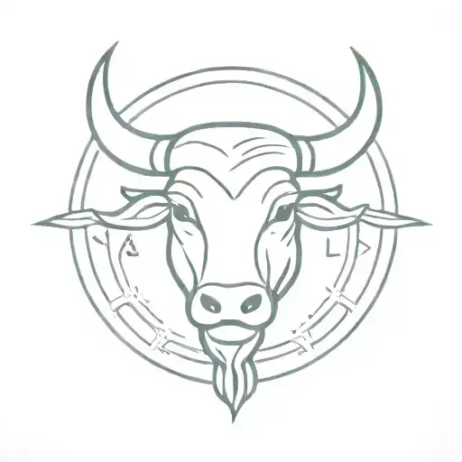 Taurus Zodiac Sign Incorporated With Ares Greek God Symbol Not Taurus Bull Head