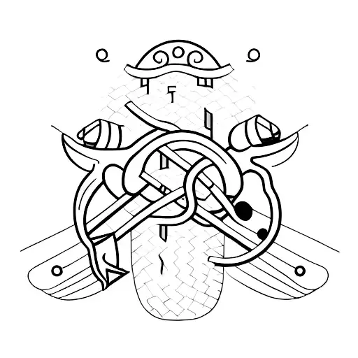 A Minimalist Design Of A Fishing Hook With The Word 'Family' Incorporated