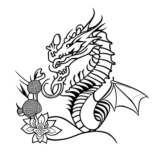 Dragon With Flowers