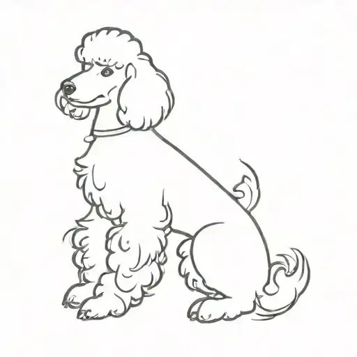 Poodle Sitting With The Script Her Royal Highness